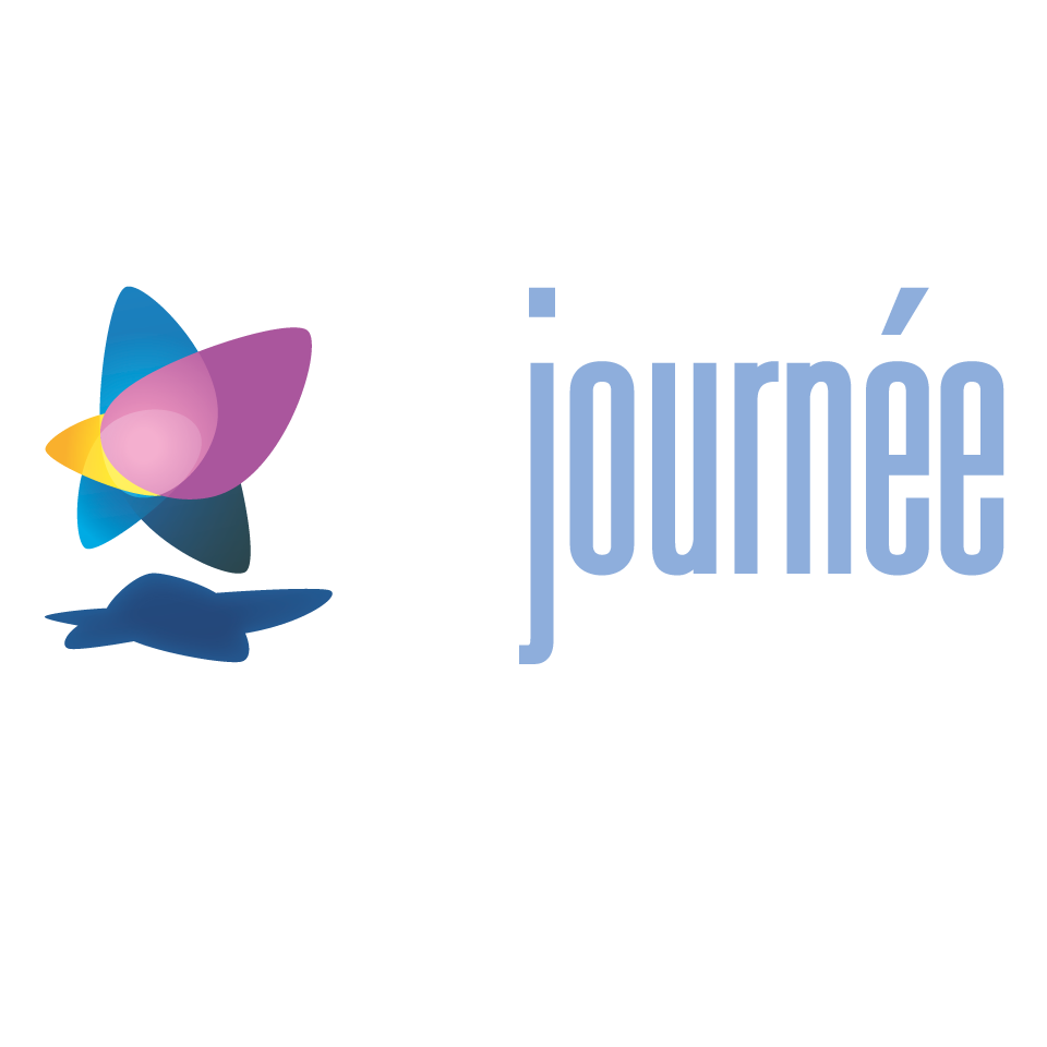 Logo avec texte "La Journée des Chaires de l'ILB" et formes colorées.