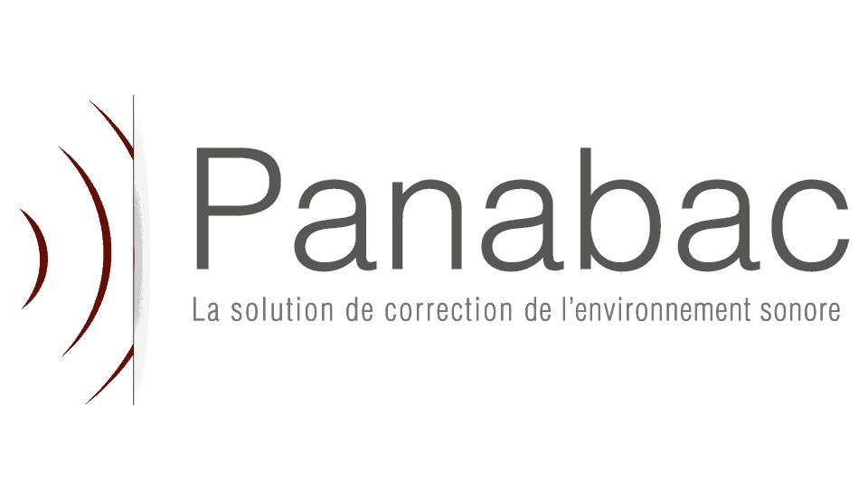Logo de Panabac avec texte: "La solution de correction de l'environnement sonore".
