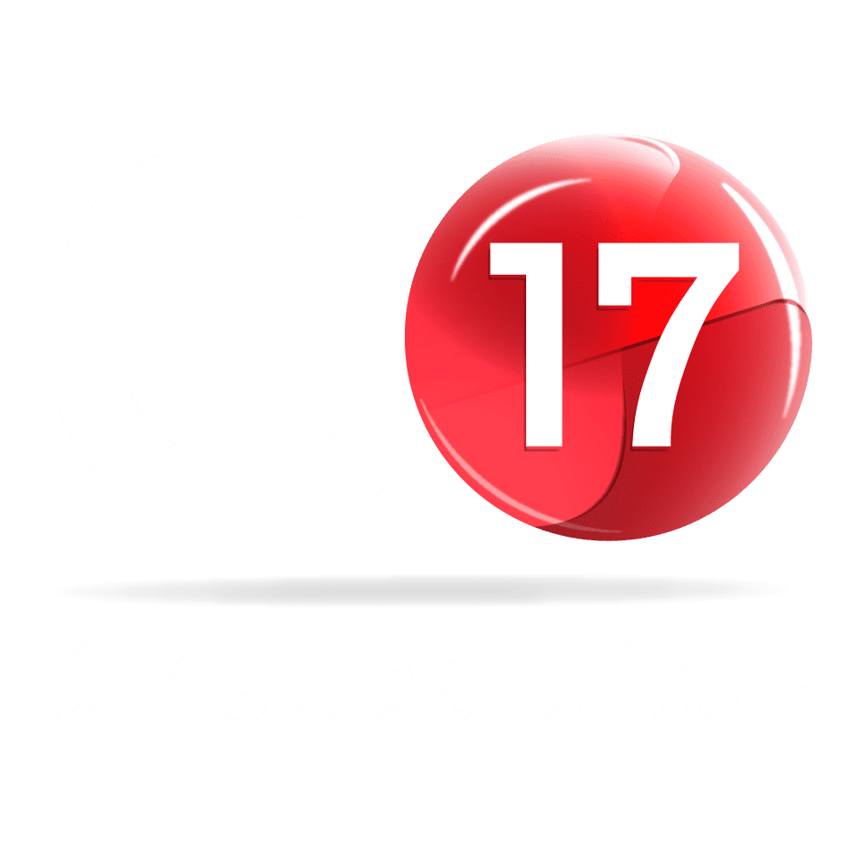 Logo rouge et blanc avec texte "C17 special effects".