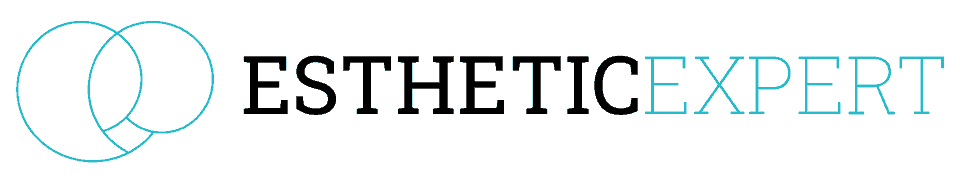 Texte "ESTHETIC" en noir sur fond turquoise.