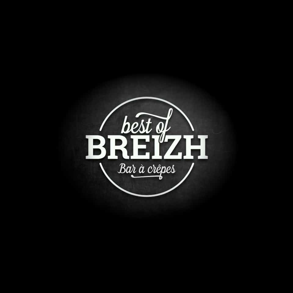 Logo avec texte : "best of BREIZH, Bar à crêpes", sur fond noir.