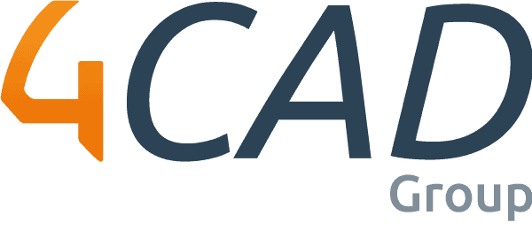 Logo de 4CAD Group avec "4" orange et "CAD Group" gris.