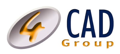 Logo de l'entreprise "4CAD Group" avec un design moderne et lettres stylisées.