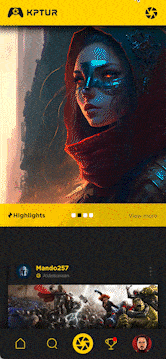 Interface d'application avec illustration d'une femme masquée en cape rouge.