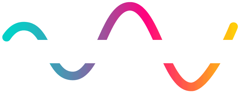 Logo "monstage de danse" avec une onde colorée en fond.
