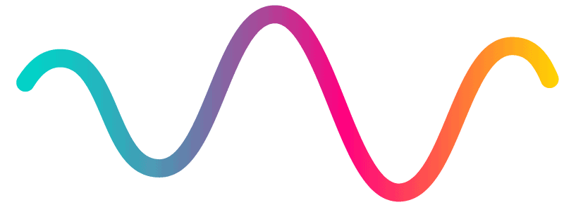 Illustration d'une onde sinusoïdale colorée sur fond violet.