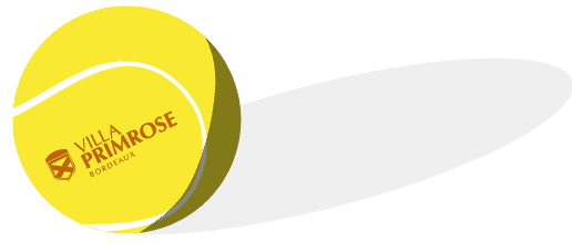 Balle de tennis, logotype VILLA PRIMROSE BORDEAUX